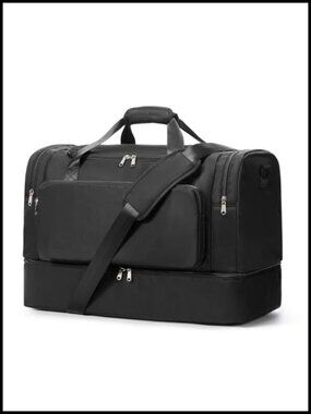 48L Weekender Duffel Bag Carry On with Shoe Compartment & Wet Dry Separation